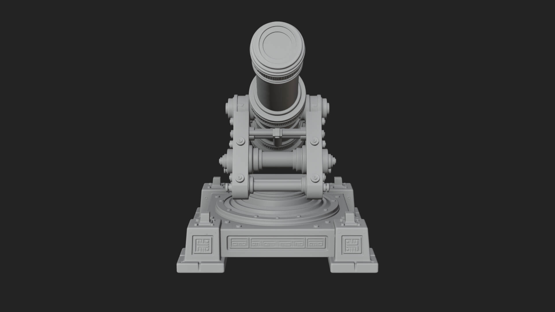 Pivot Mount Siege Mortar Model Design 2 3D Print Model 3D Model