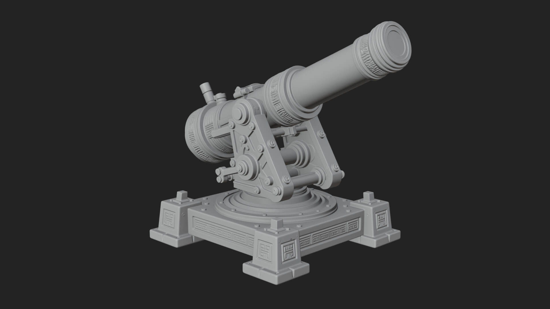 Pivot Mount Siege Mortar Model Design 2 3D Print Model 3D Model