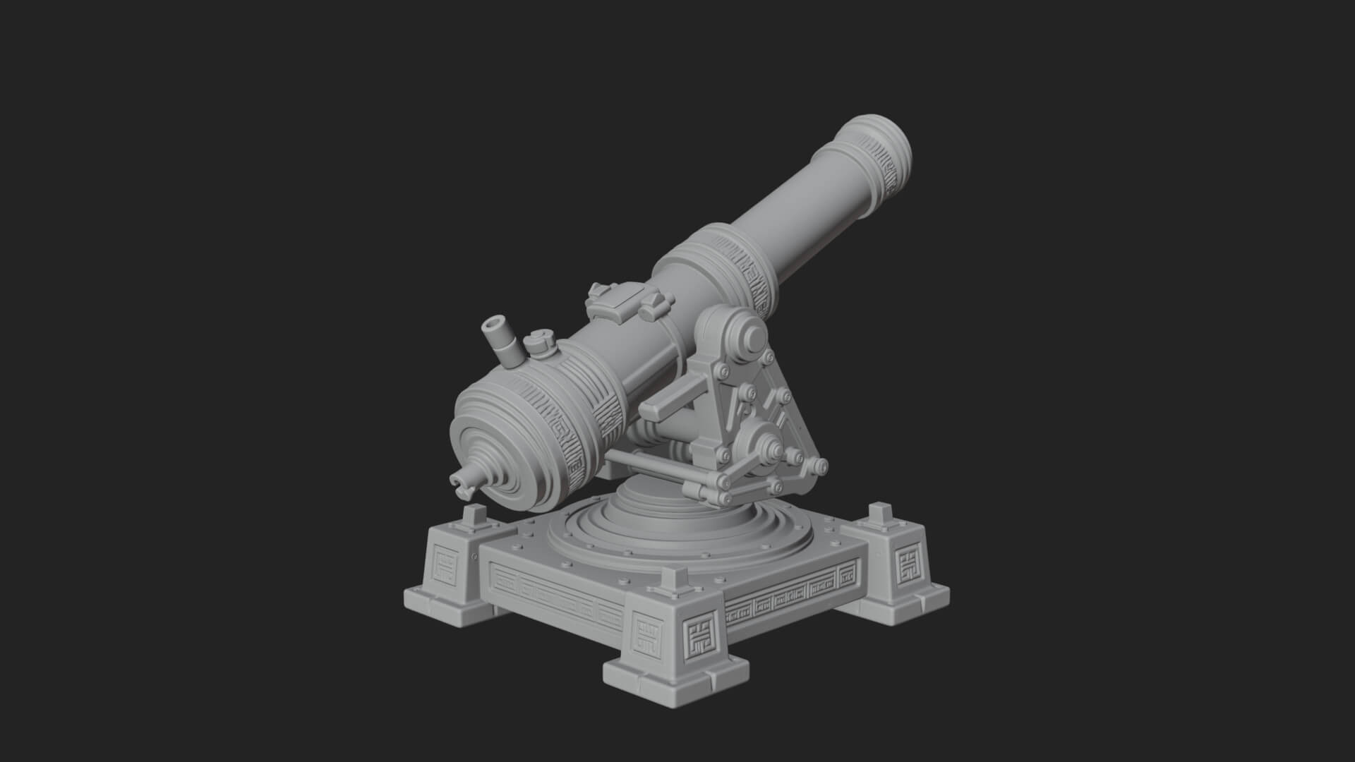 Pivot Mount Siege Mortar Model Design 2 3D Print Model 3D Model
