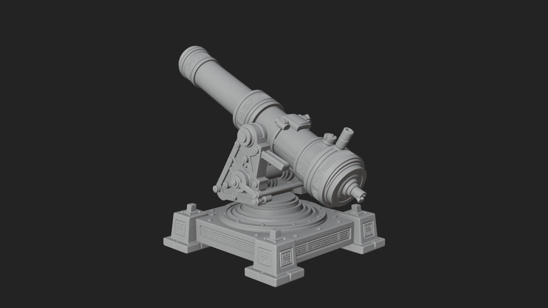 Pivot Mount Siege Mortar Model Design 2 3D Print Model 3D Model