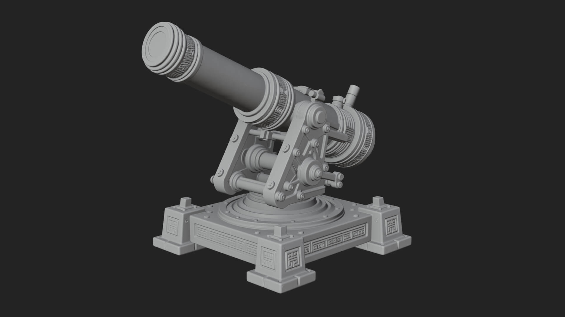 Pivot Mount Siege Mortar Model Design 2 3D Print Model 3D Model
