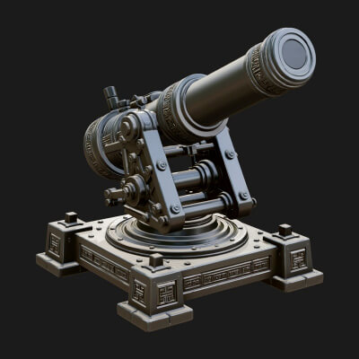 Pivot Mount Siege Mortar Model Design 2 3D Print Model