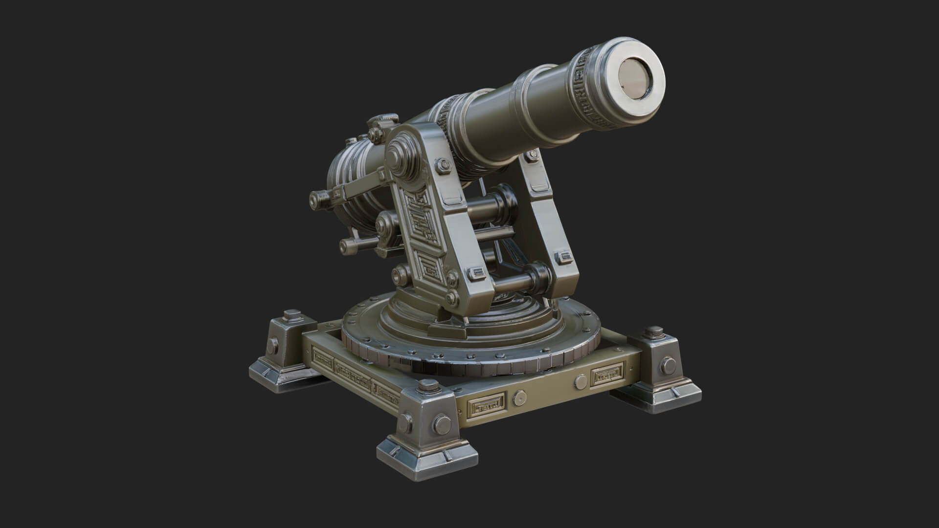 Pivot Mount Siege Mortar Model Design 3 3D Print Model 3D Model