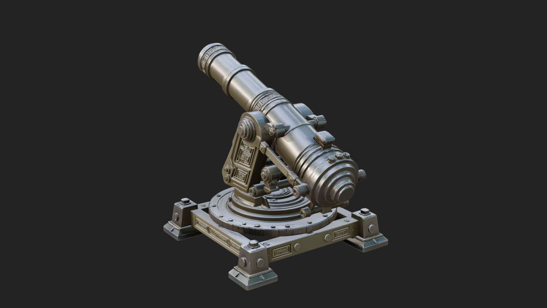 Pivot Mount Siege Mortar Model Design 3 3D Print Model 3D Model