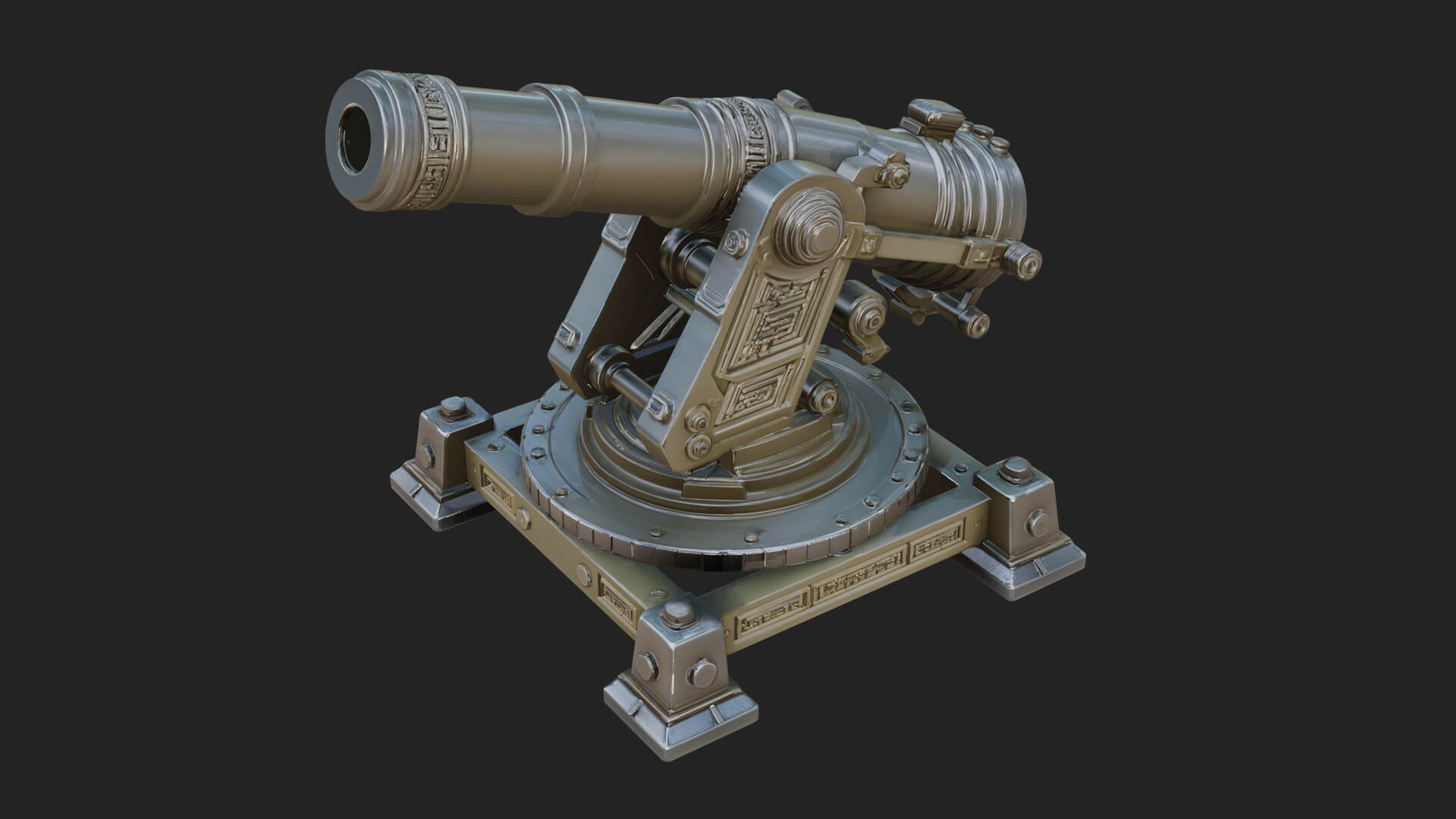 Pivot Mount Siege Mortar Model Design 3 3D Print Model 3D Model