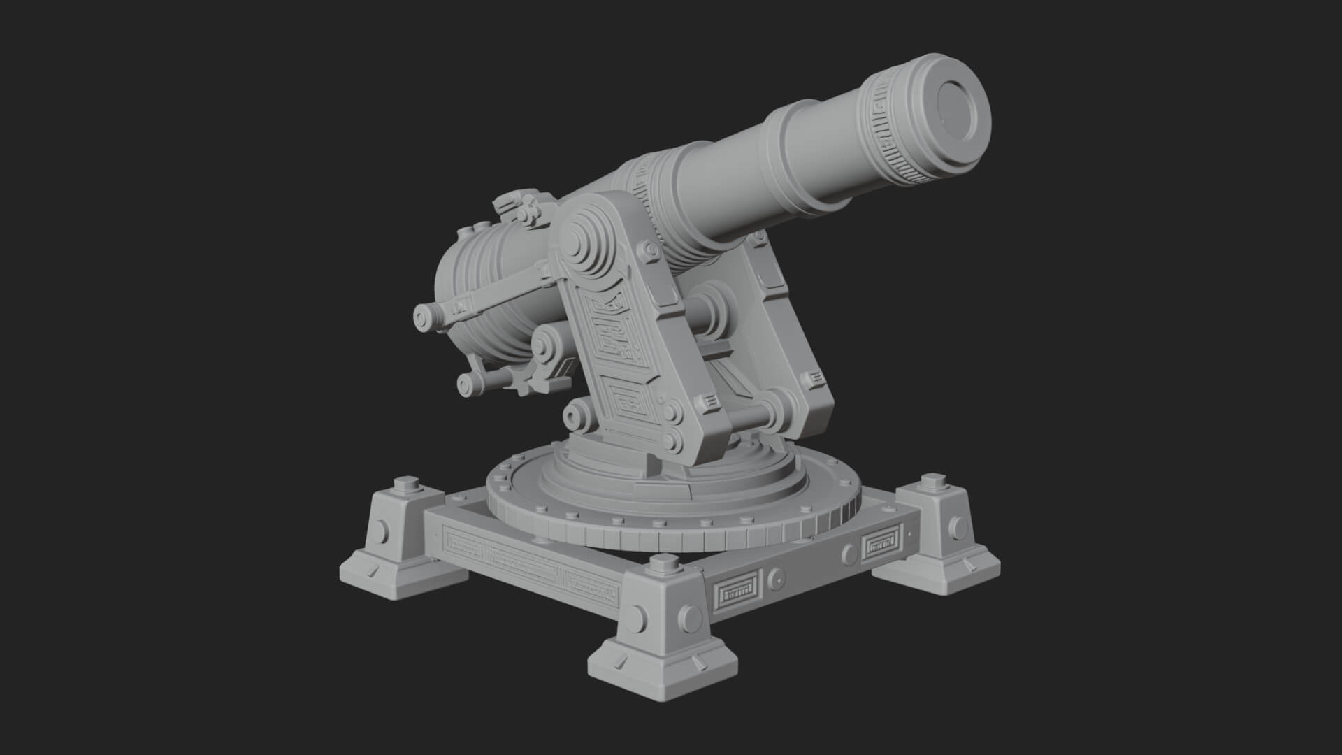 Pivot Mount Siege Mortar Model Design 3 3D Print Model 3D Model