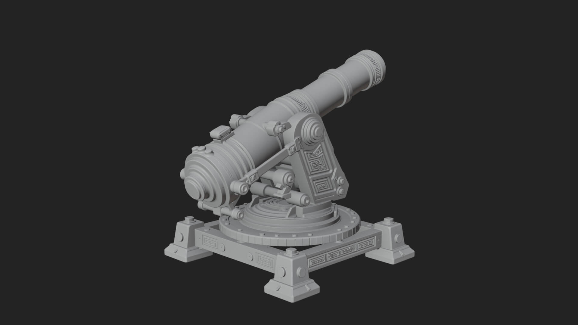Pivot Mount Siege Mortar Model Design 3 3D Print Model 3D Model