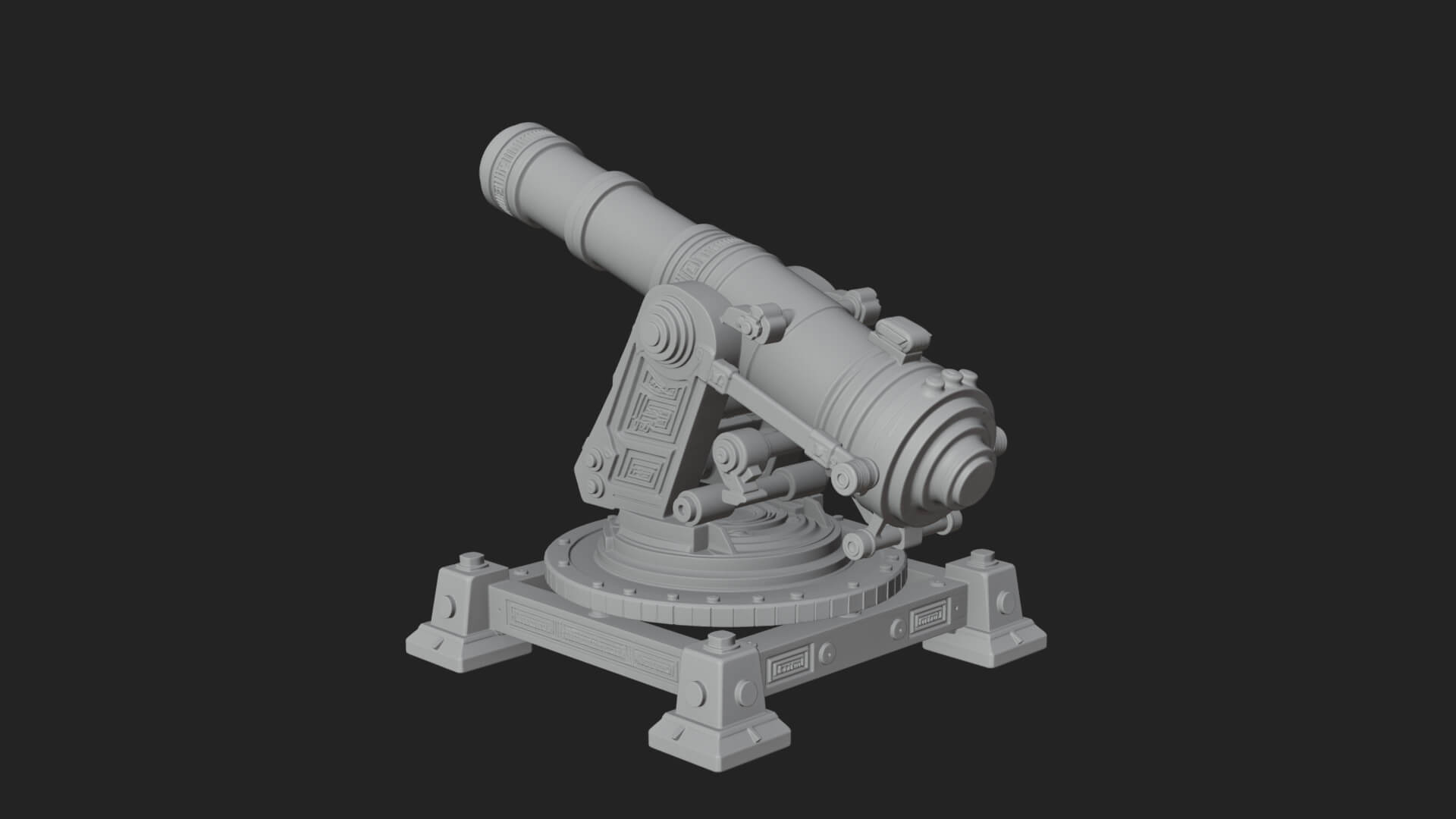 Pivot Mount Siege Mortar Model Design 3 3D Print Model 3D Model