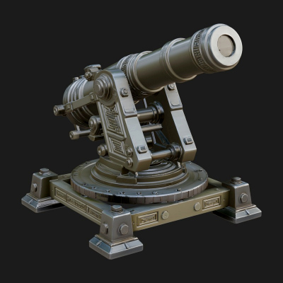 Pivot Mount Siege Mortar Model Design 3 3D Print Model