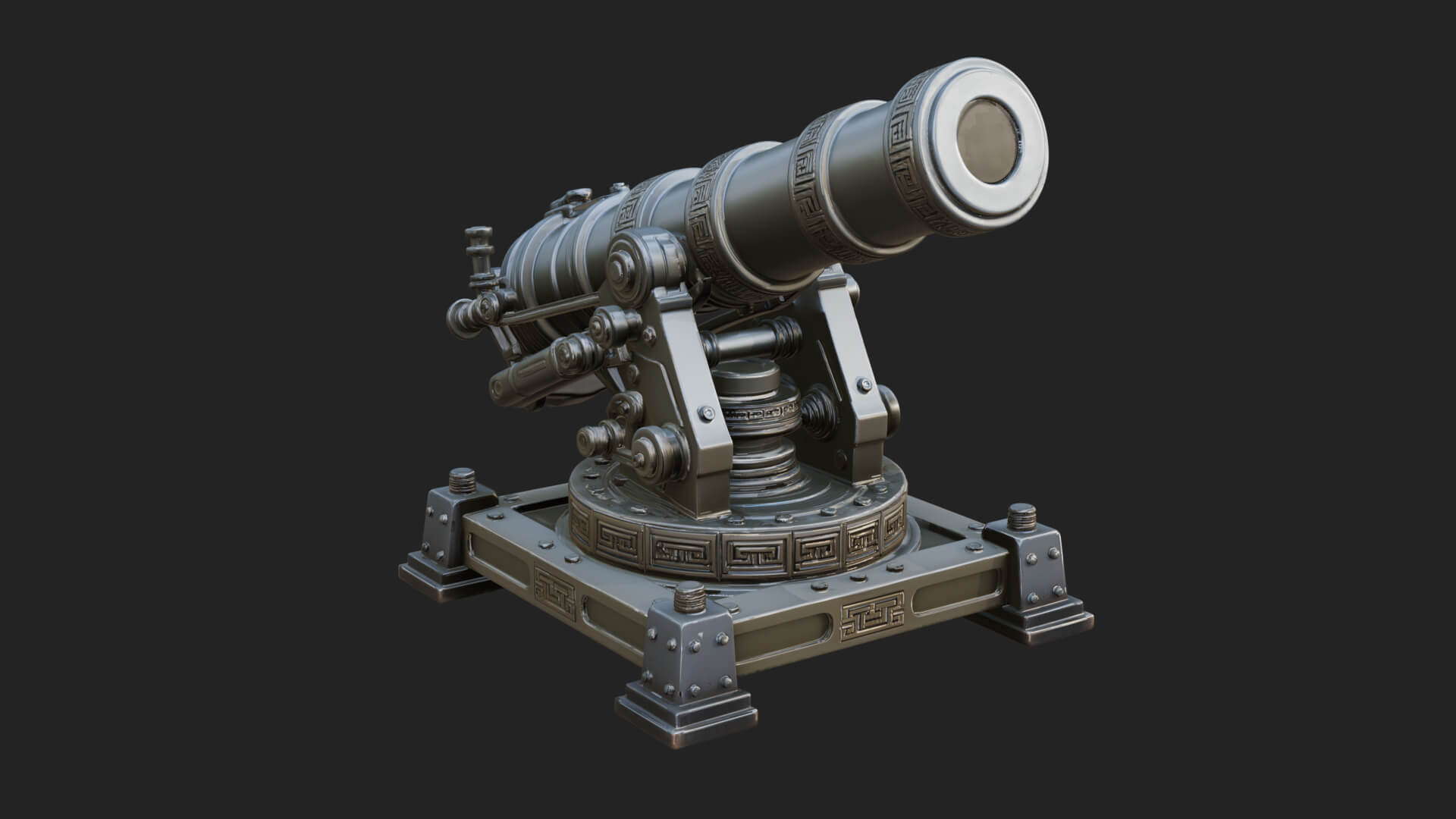 Pivot Mount Siege Mortar Model Design 4 3D Print Model 3D Model