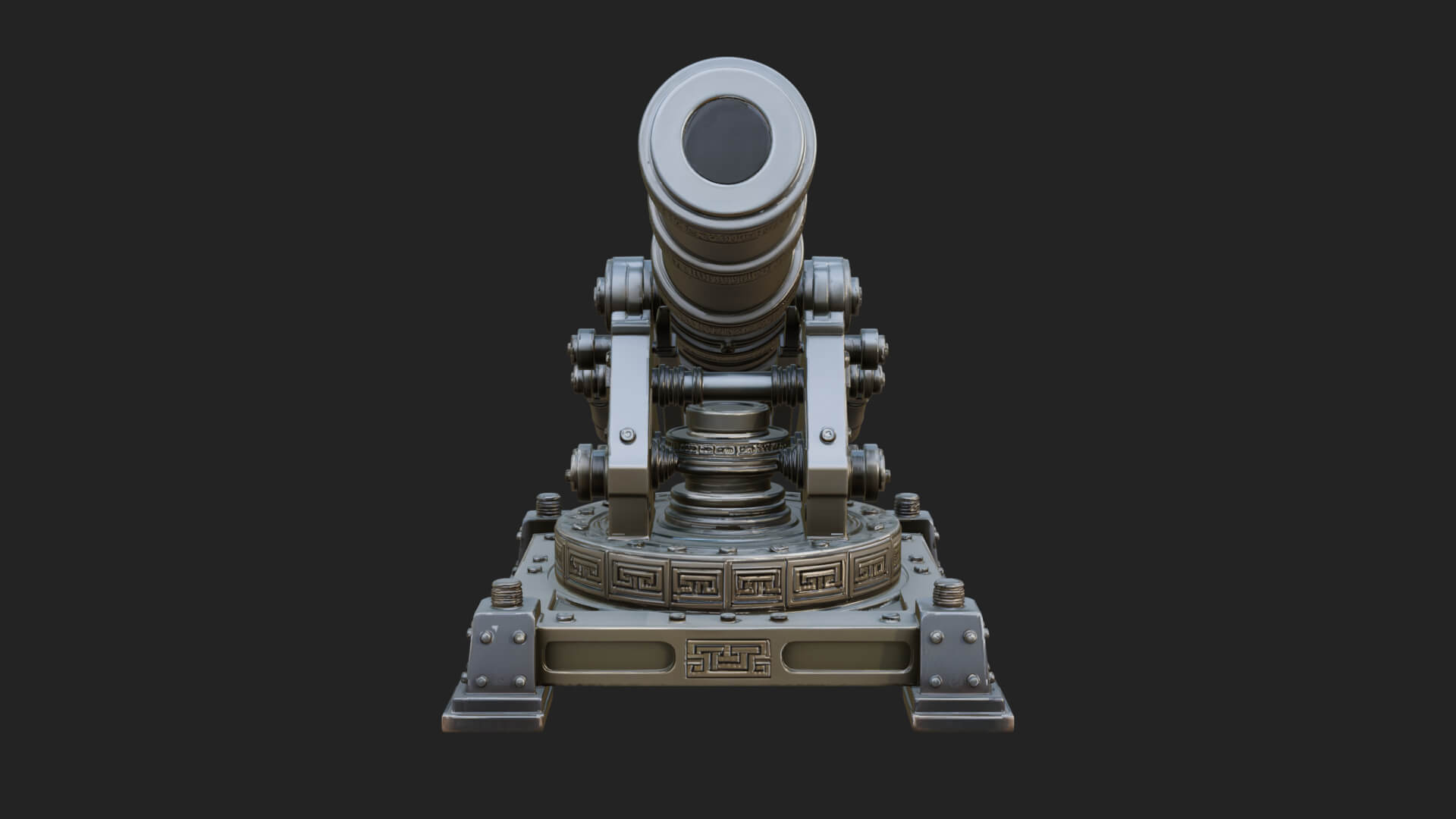 Pivot Mount Siege Mortar Model Design 4 3D Print Model 3D Model