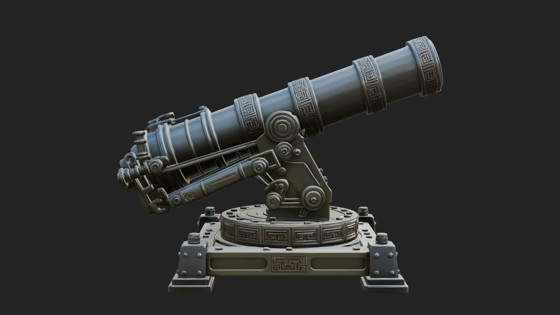 Pivot Mount Siege Mortar Model Design 4 3D Print Model 3D Model