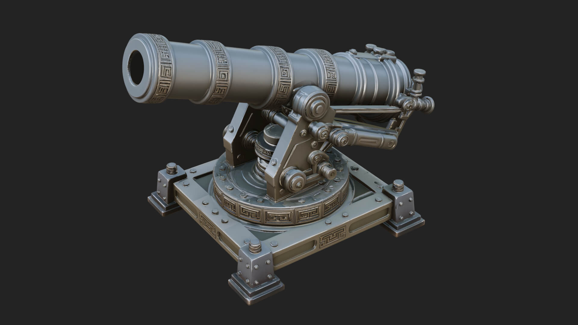 Pivot Mount Siege Mortar Model Design 4 3D Print Model 3D Model