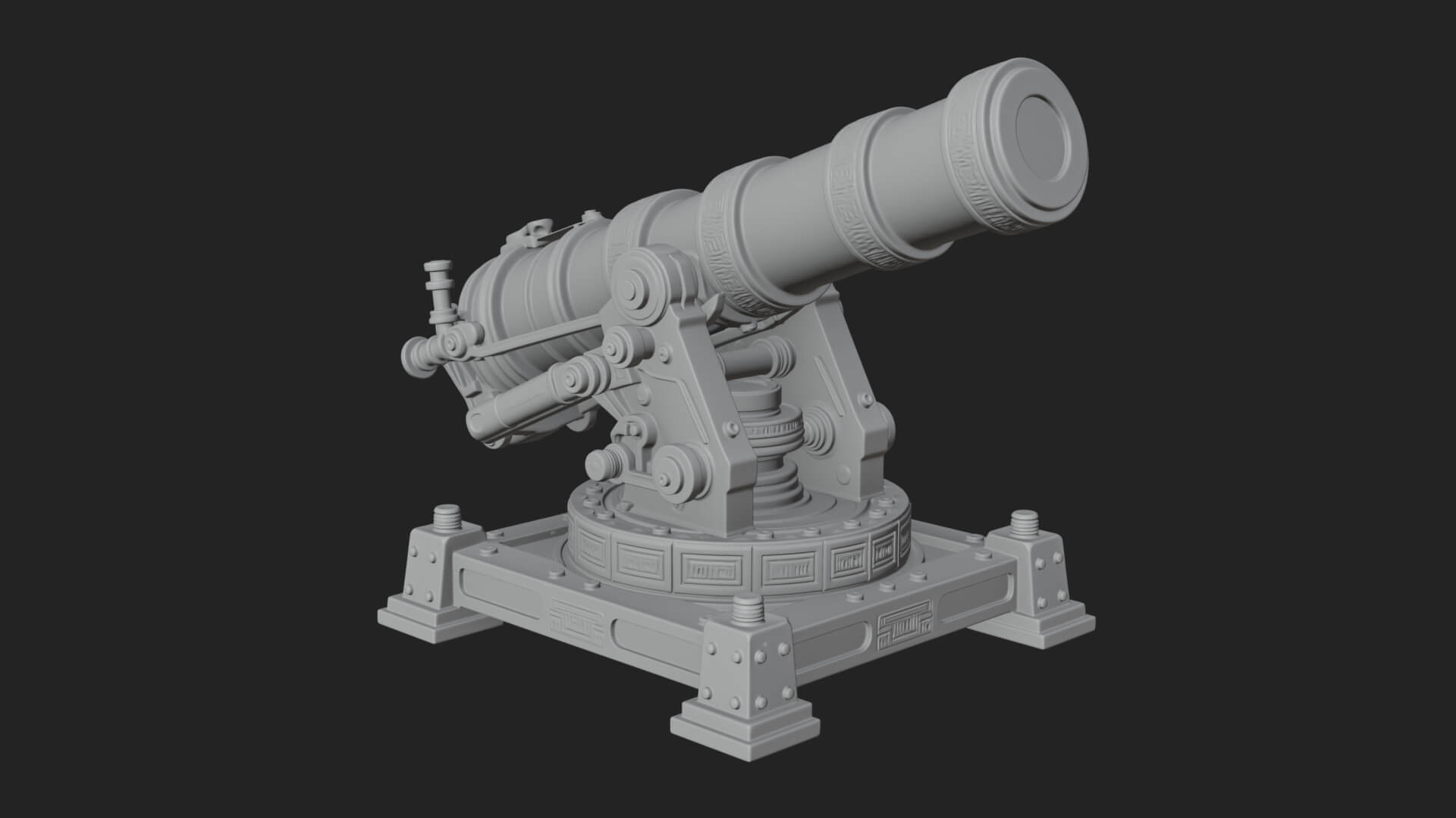Pivot Mount Siege Mortar Model Design 4 3D Print Model 3D Model