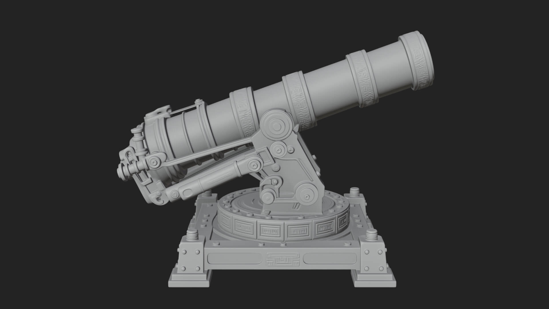 Pivot Mount Siege Mortar Model Design 4 3D Print Model 3D Model