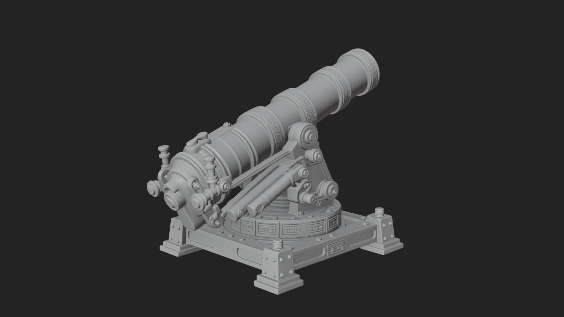 Pivot Mount Siege Mortar Model Design 4 3D Print Model 3D Model