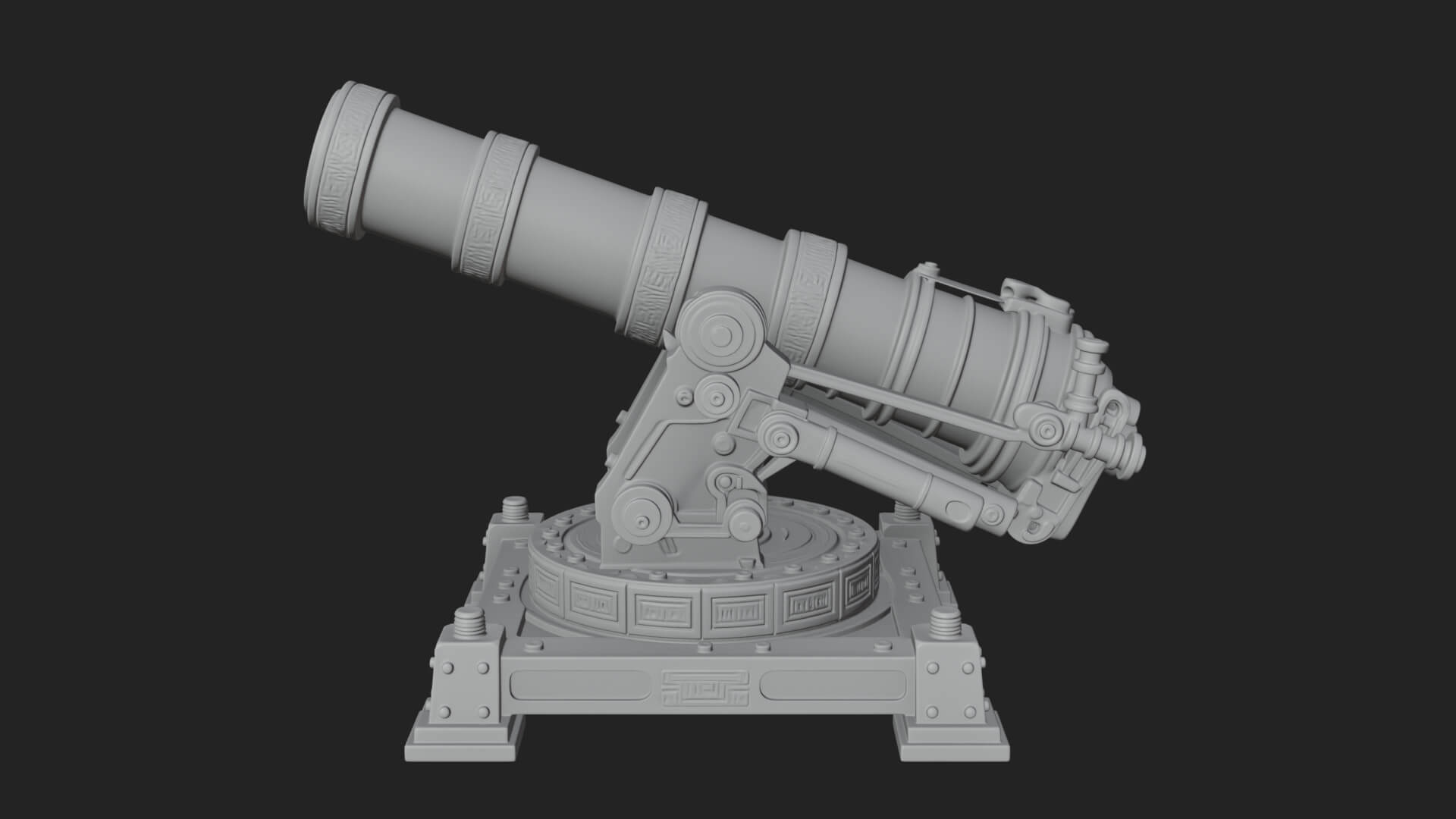 Pivot Mount Siege Mortar Model Design 4 3D Print Model 3D Model