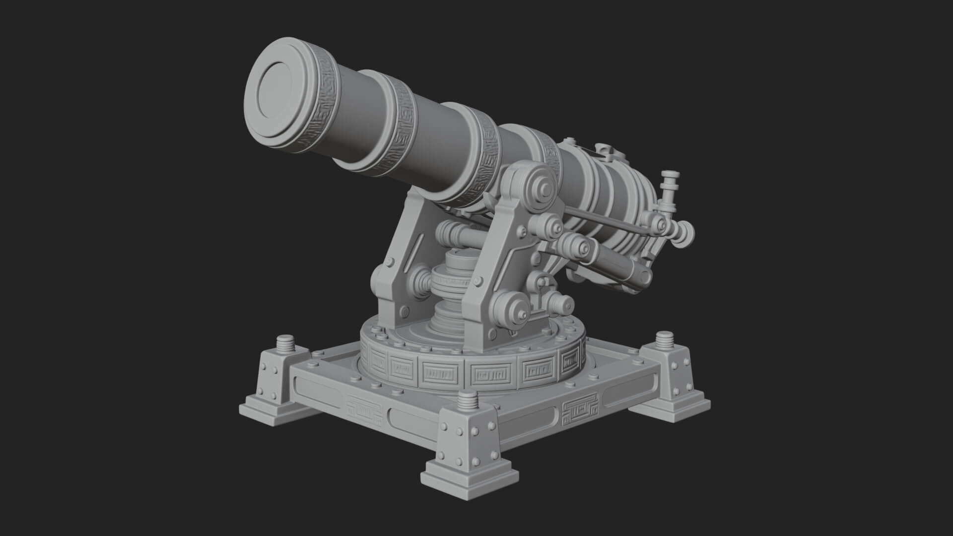 Pivot Mount Siege Mortar Model Design 4 3D Print Model 3D Model