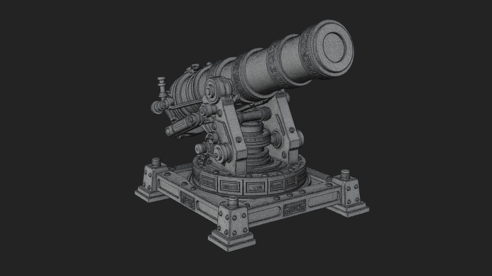 Pivot Mount Siege Mortar Model Design 4 3D Print Model 3D Model