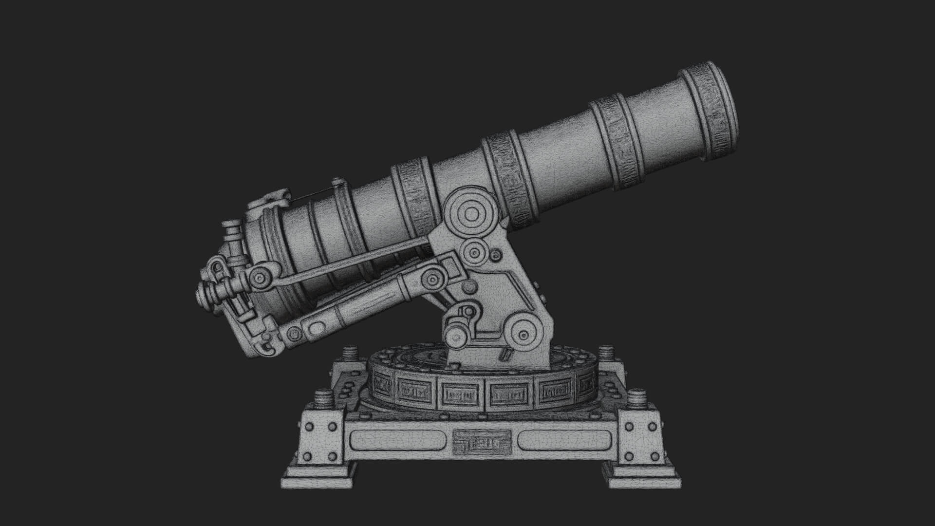 Pivot Mount Siege Mortar Model Design 4 3D Print Model 3D Model