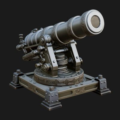 Pivot Mount Siege Mortar Model Design 4 3D Print Model