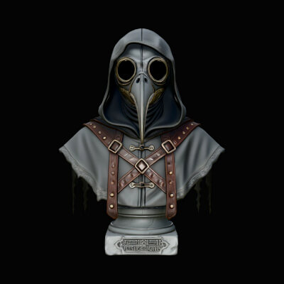 Plague Doctor Bust Statue Design 8 3D Print Model