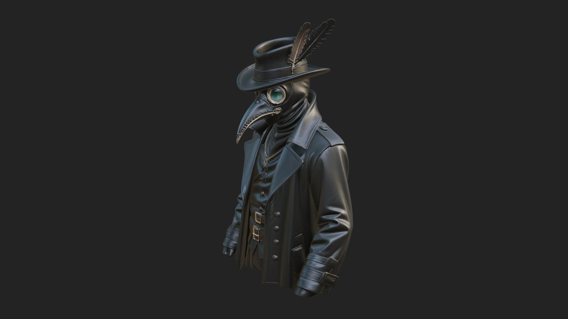 Plague Doctor Statue Design 10 3D Print Model 3D Model
