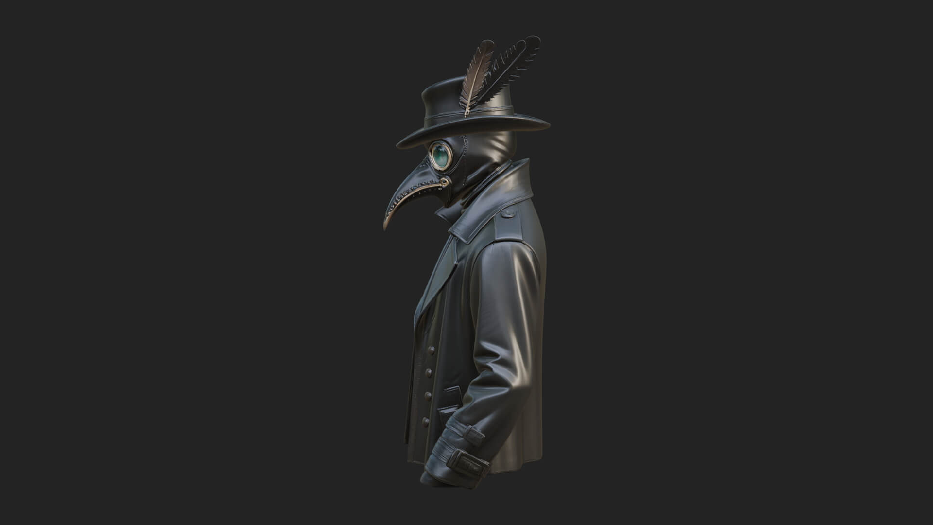 Plague Doctor Statue Design 10 3D Print Model 3D Model
