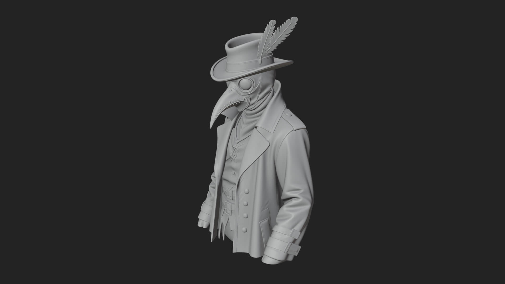 Plague Doctor Statue Design 10 3D Print Model 3D Model