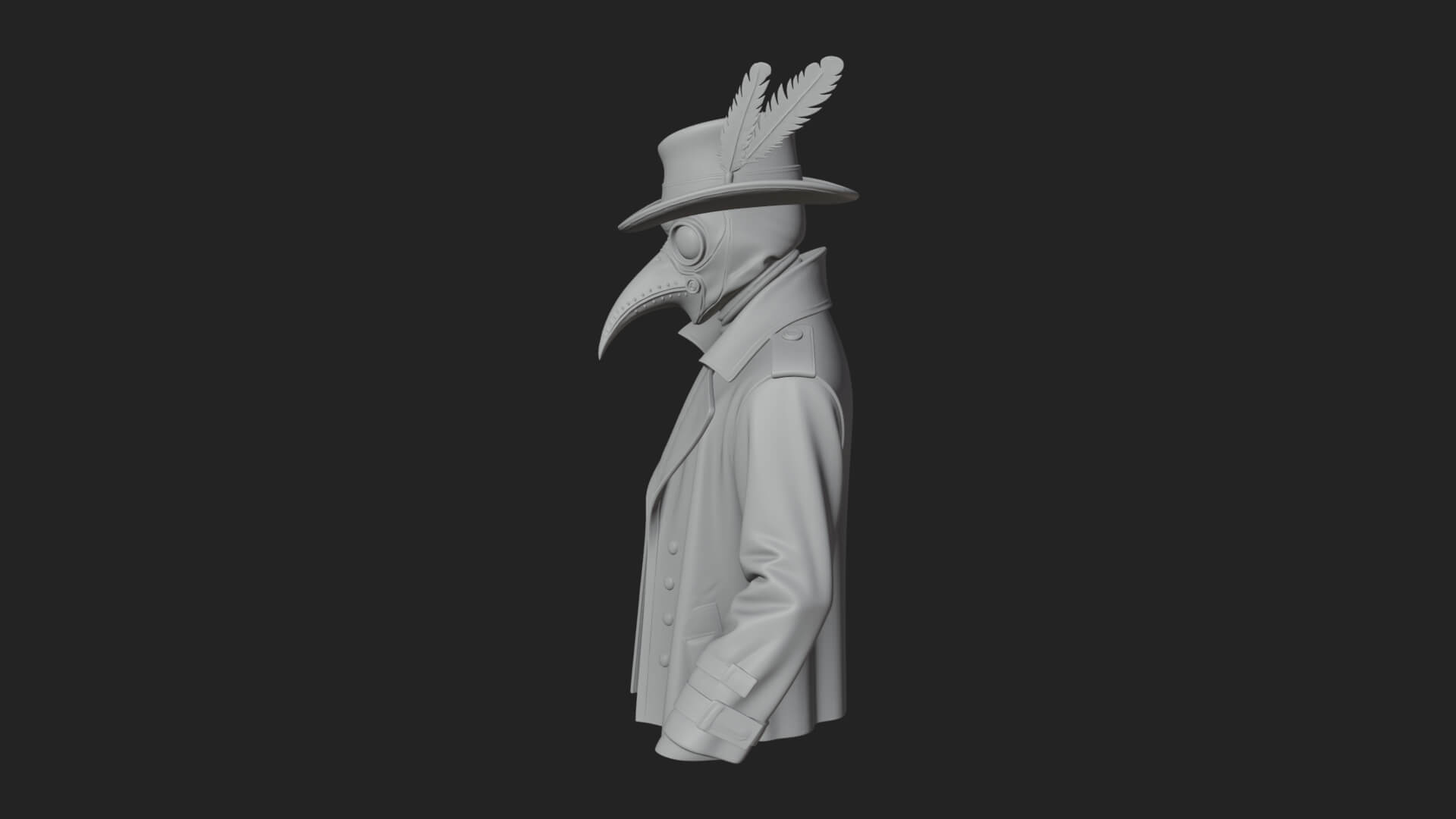 Plague Doctor Statue Design 10 3D Print Model 3D Model