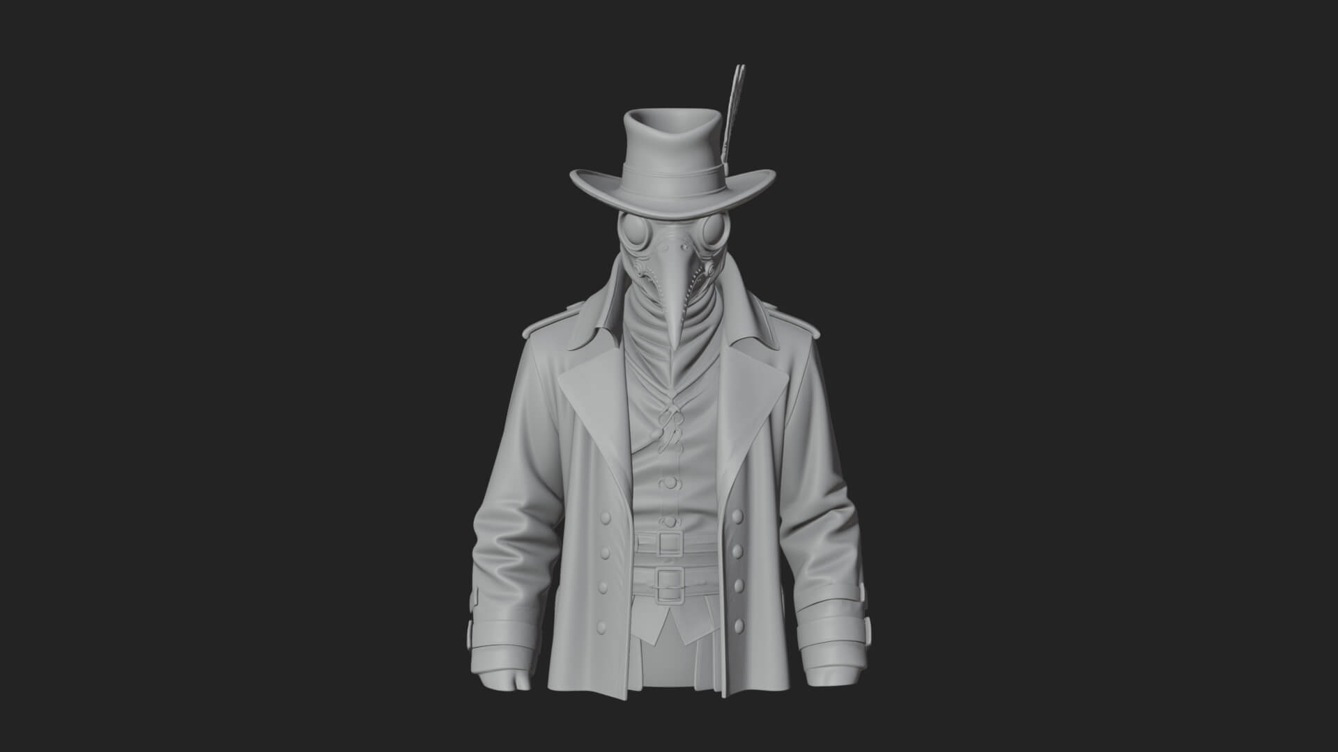 Plague Doctor Statue Design 10 3D Print Model 3D Model