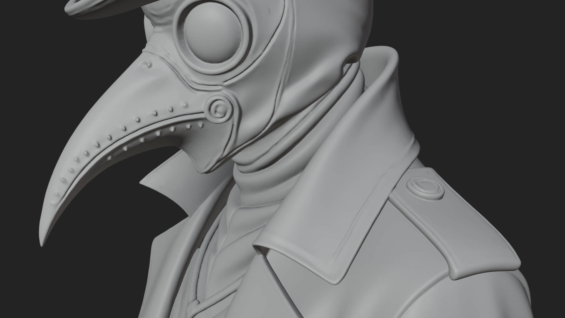 Plague Doctor Statue Design 10 3D Print Model 3D Model