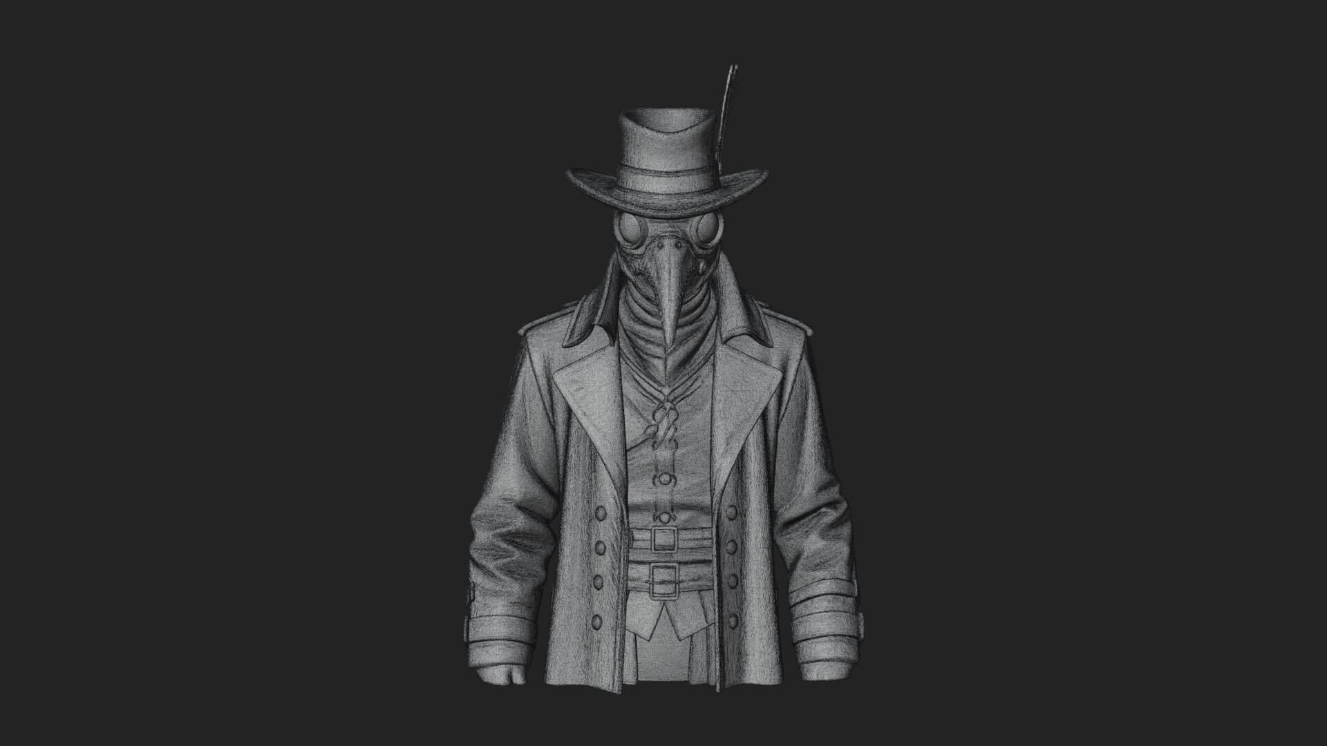Plague Doctor Statue Design 10 3D Print Model 3D Model