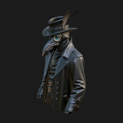 Plague Doctor Statue Design 10 3D Print Model
