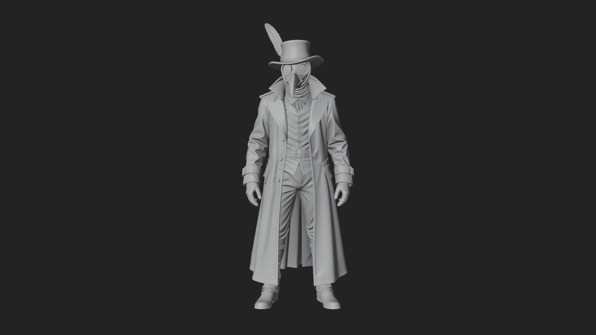 Plague Doctor Statue Design 11 3D Print Model 3D Model