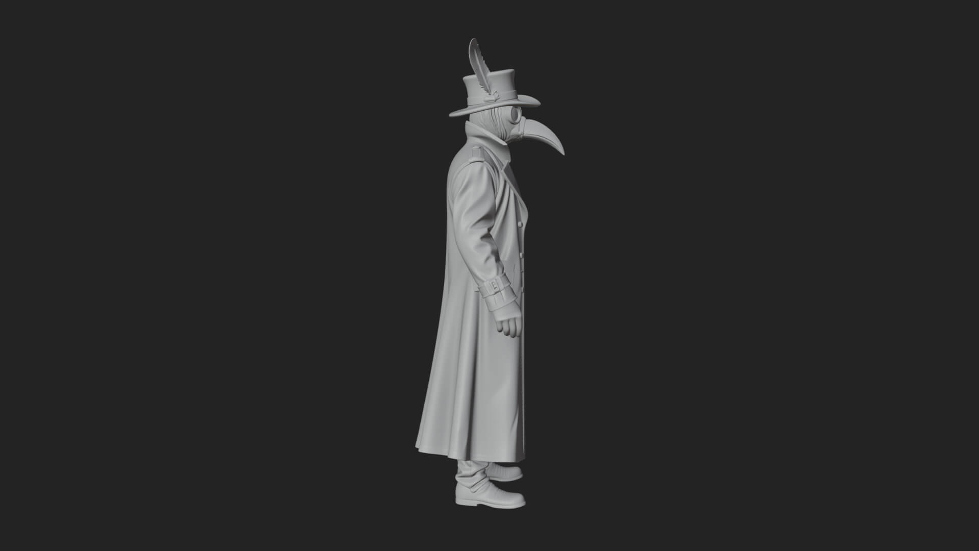 Plague Doctor Statue Design 11 3D Print Model 3D Model