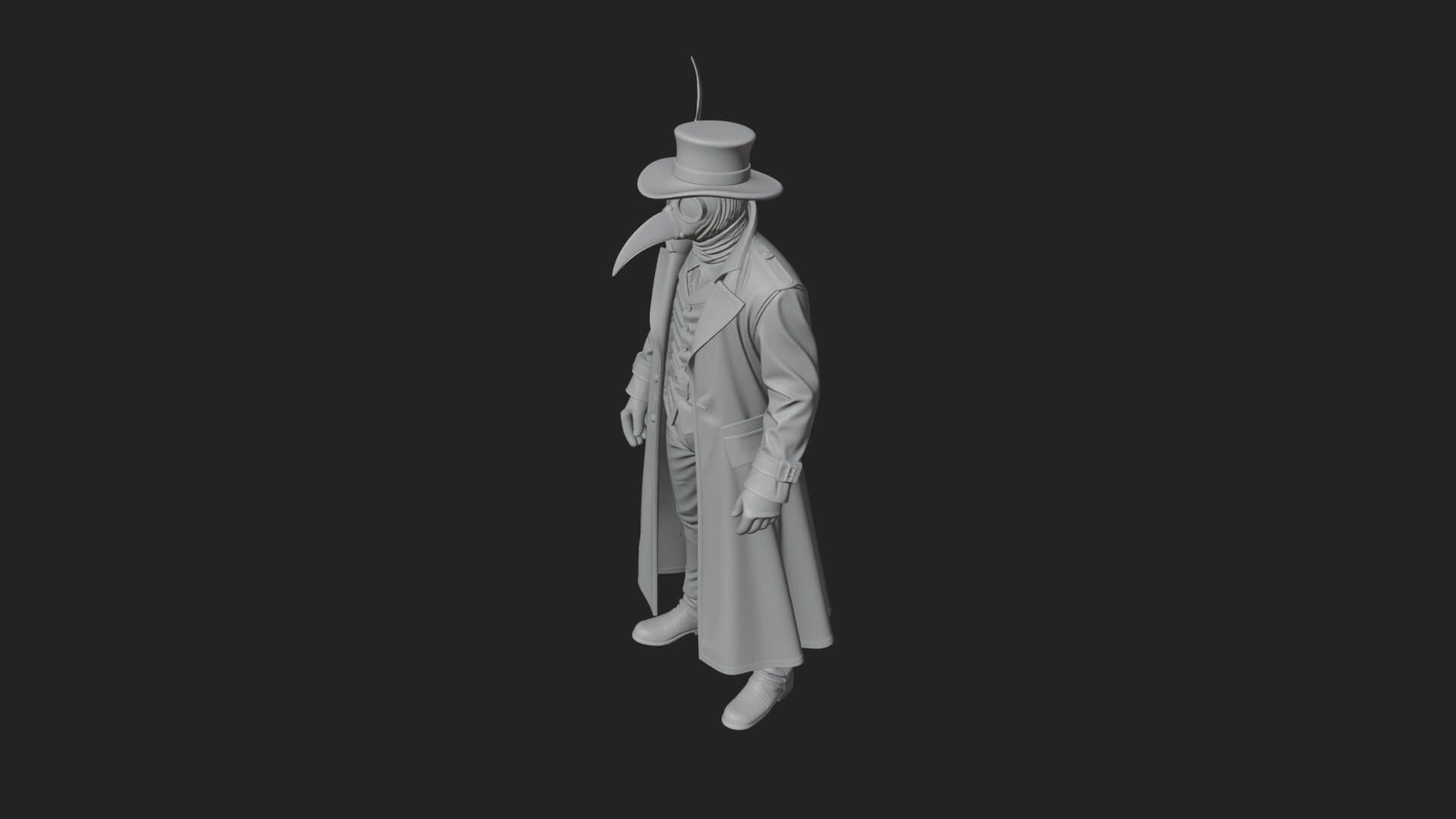 Plague Doctor Statue Design 11 3D Print Model 3D Model