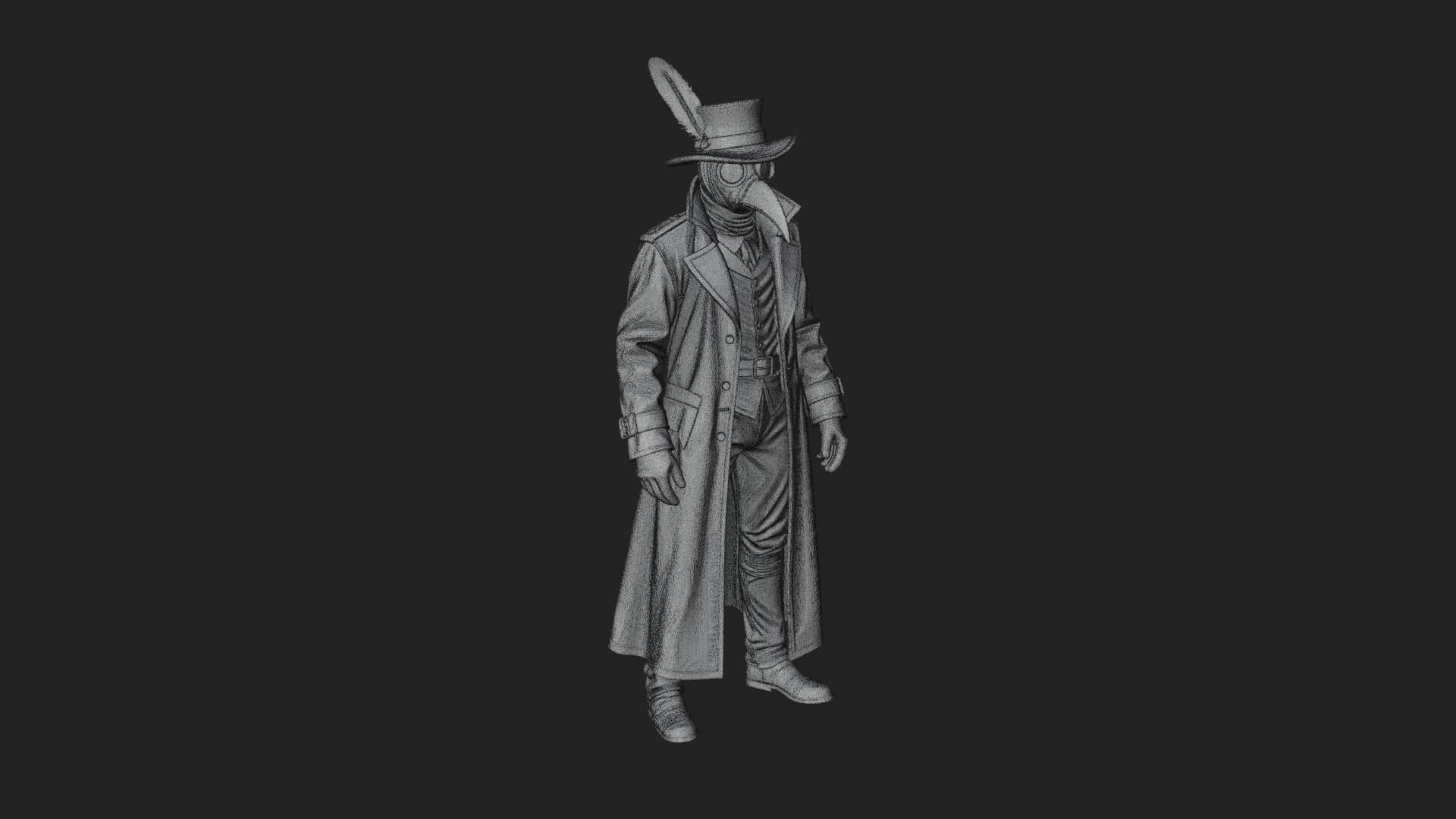 Plague Doctor Statue Design 11 3D Print Model 3D Model