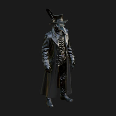 Plague Doctor Statue Design 11 3D Print Model