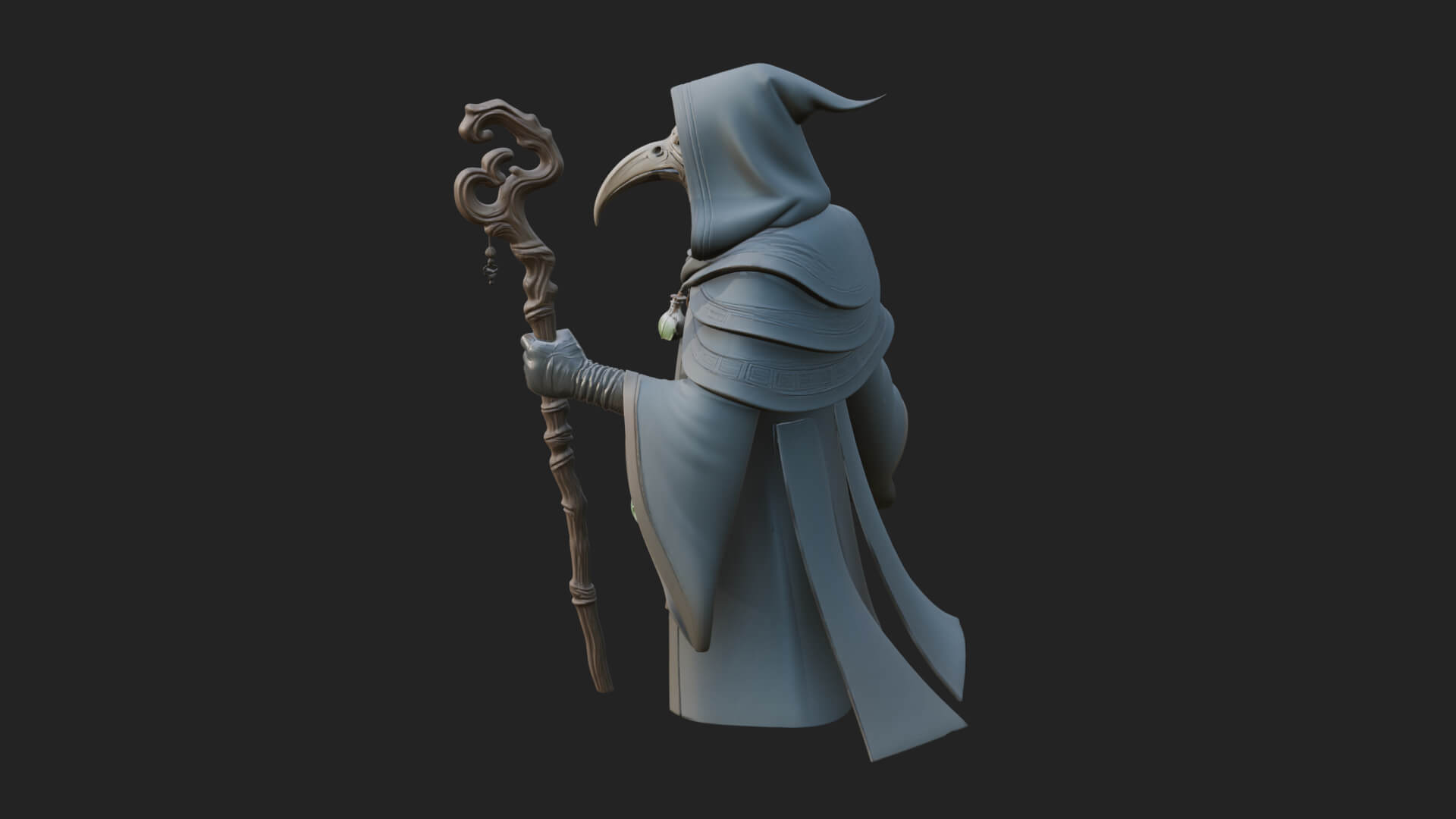 Plague Doctor Statue Design 5 3D Print Model 3D Model