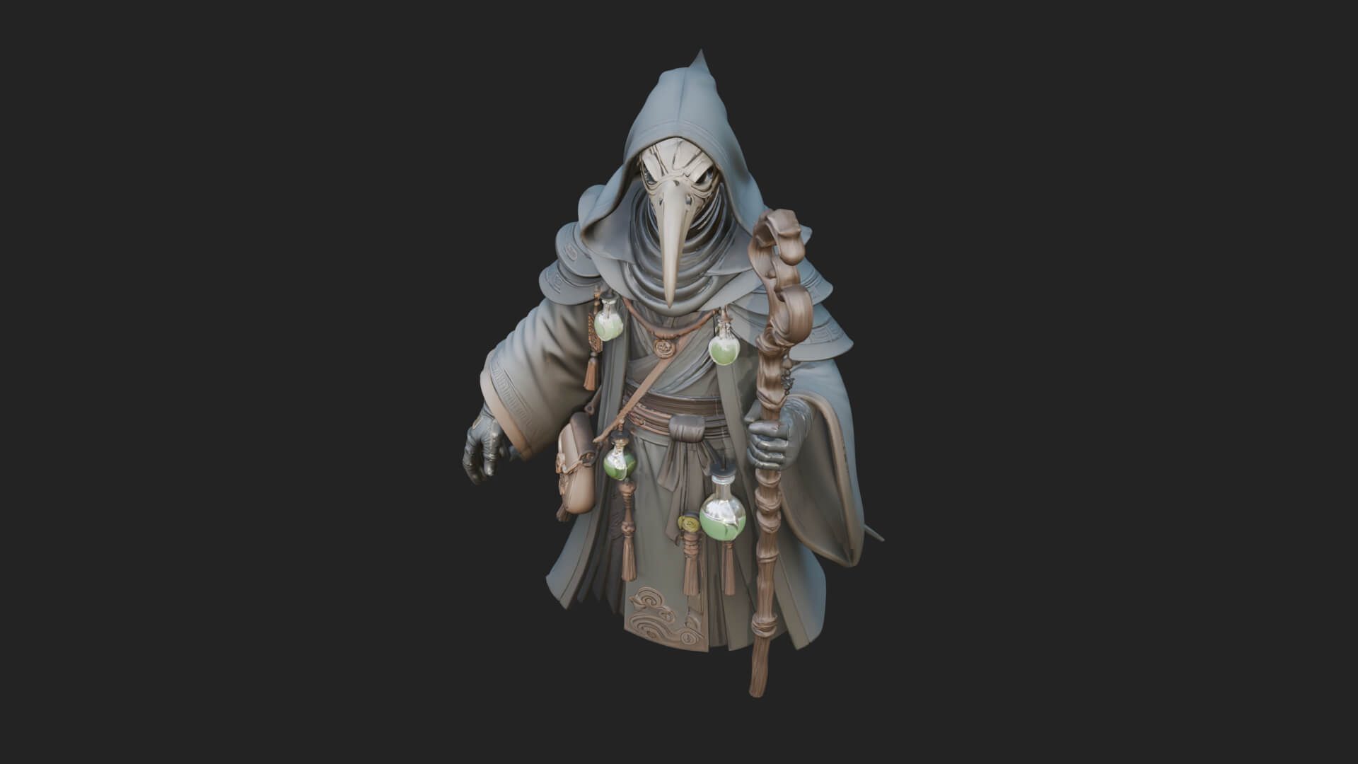 Plague Doctor Statue Design 5 3D Print Model 3D Model