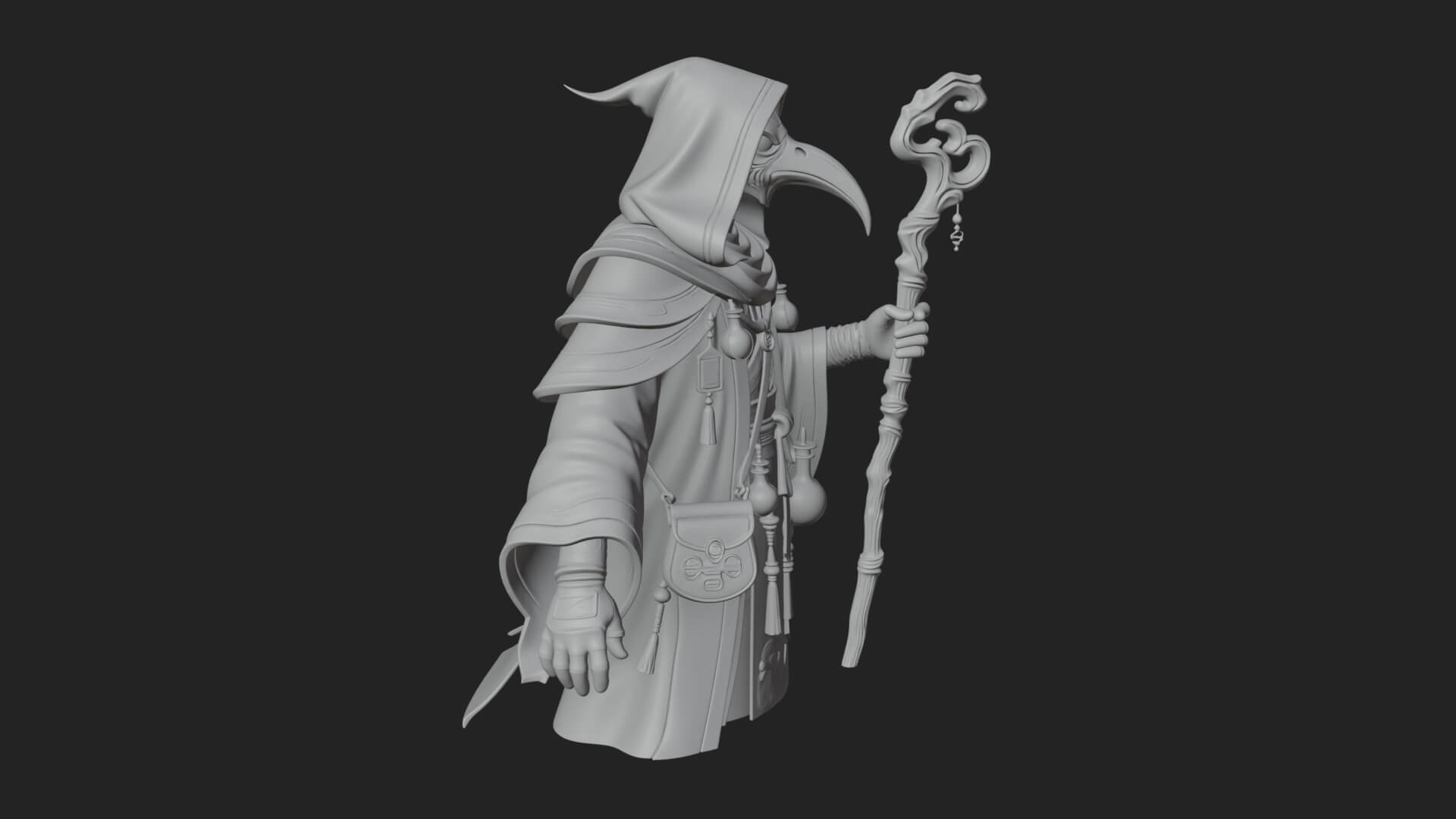 Plague Doctor Statue Design 5 3D Print Model 3D Model