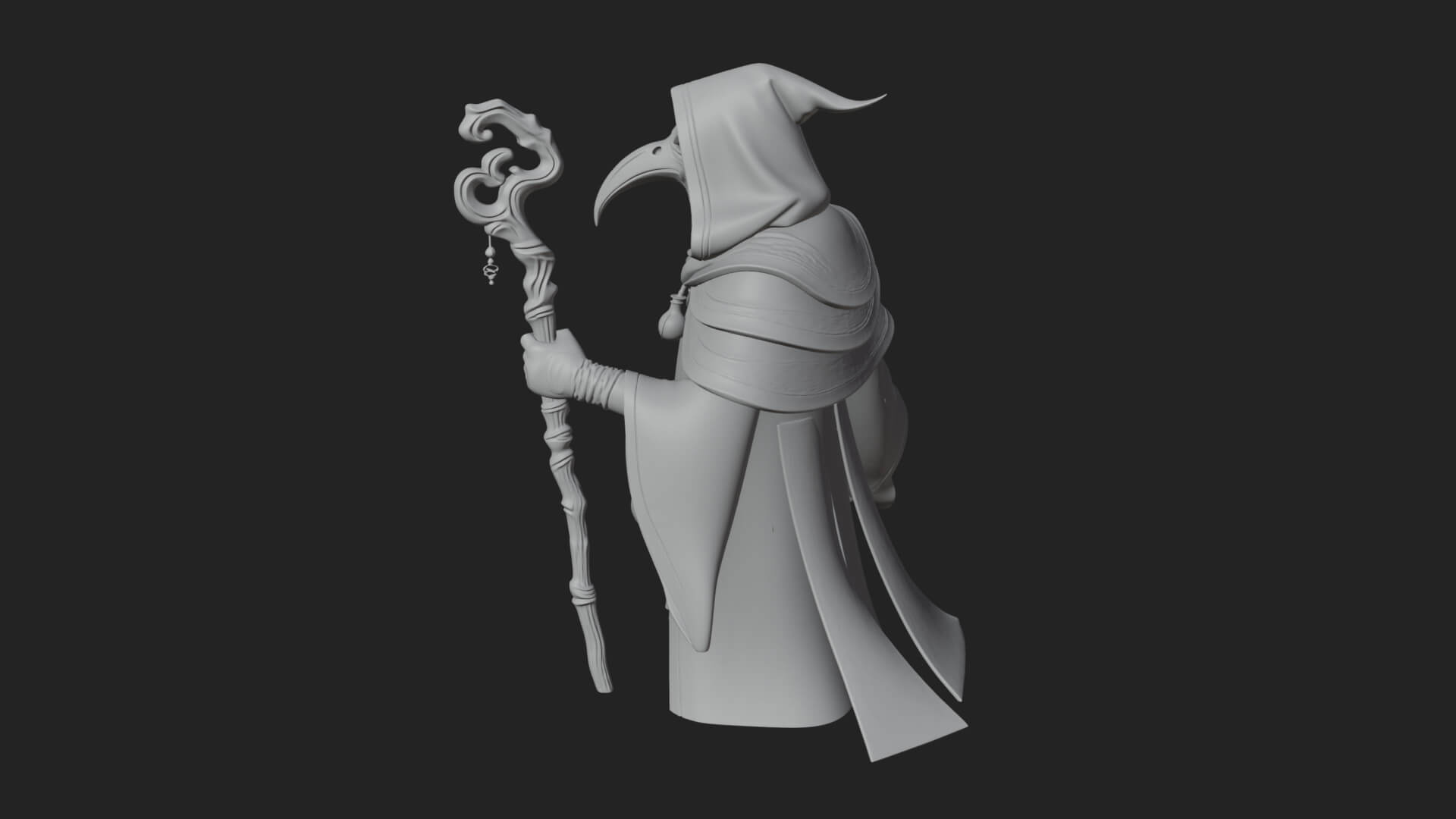 Plague Doctor Statue Design 5 3D Print Model 3D Model