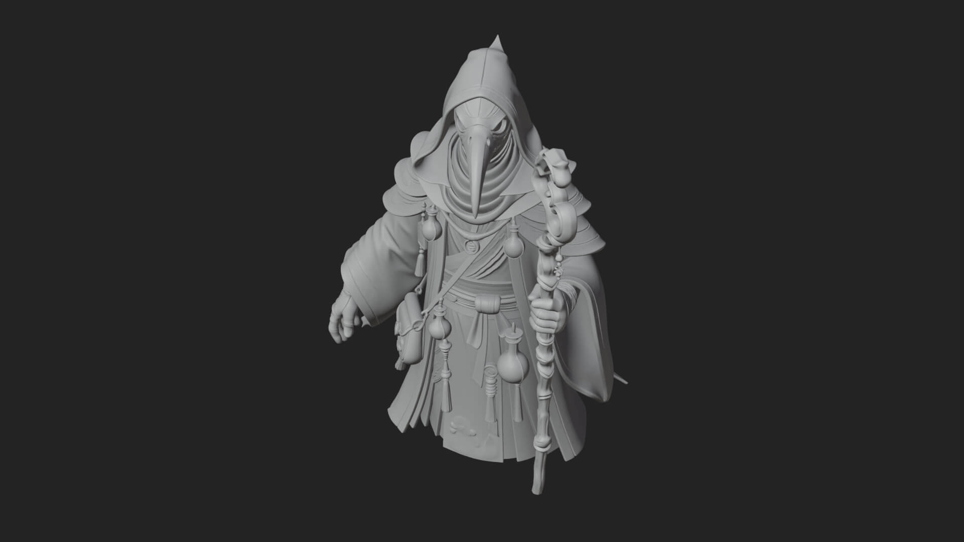 Plague Doctor Statue Design 5 3D Print Model 3D Model