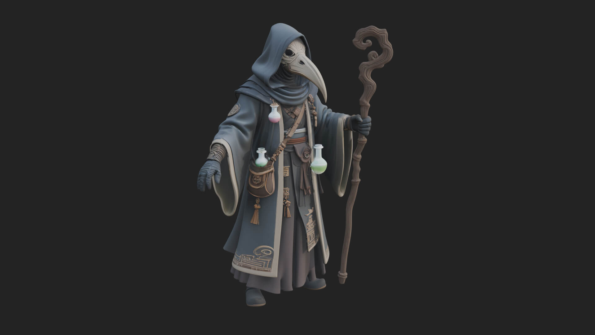 Plague Doctor Statue Design 6 3D Print Model 3D Model