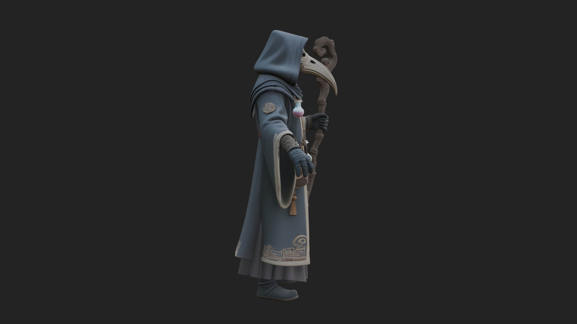 Plague Doctor Statue Design 6 3D Print Model 3D Model