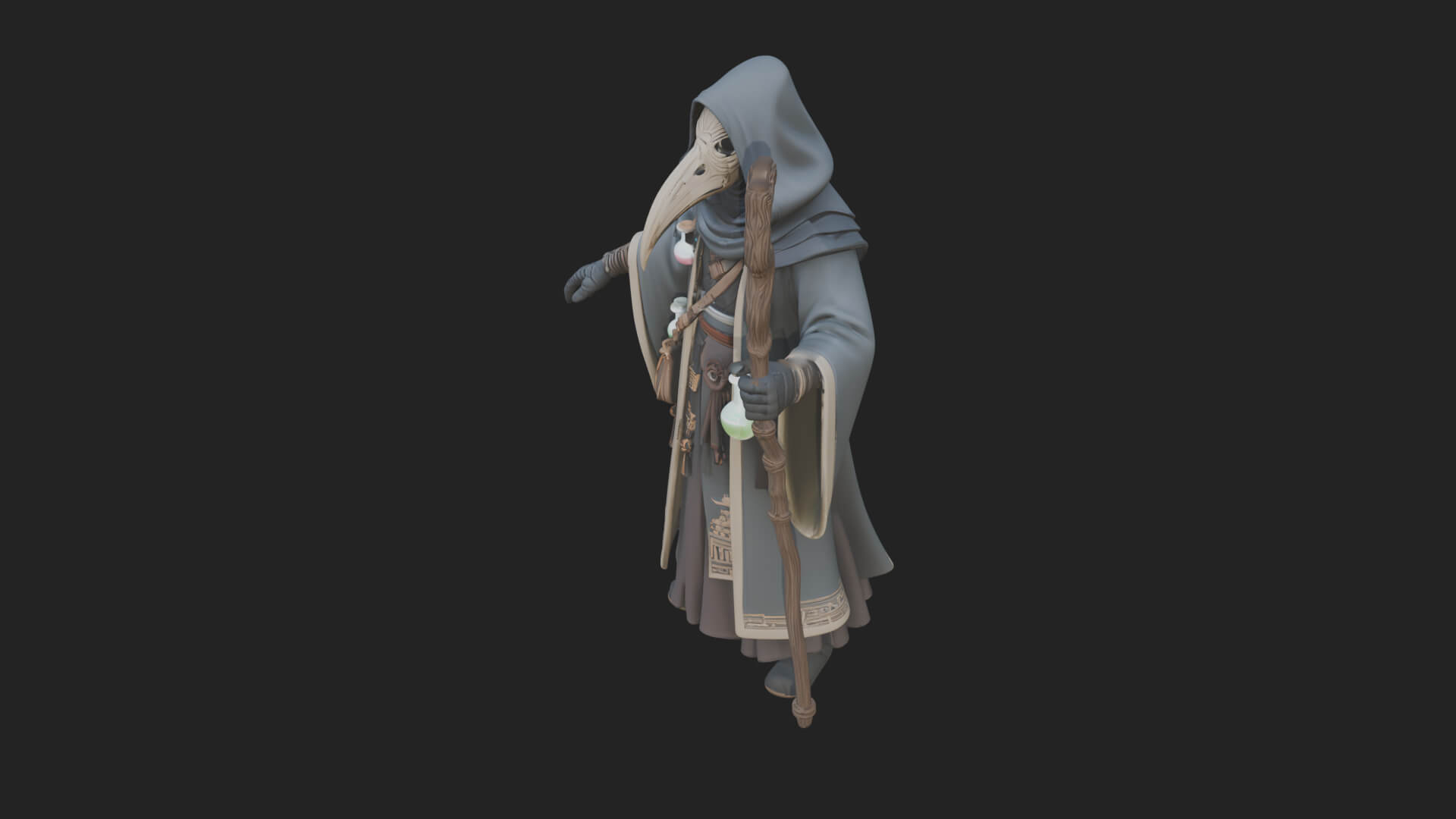 Plague Doctor Statue Design 6 3D Print Model 3D Model