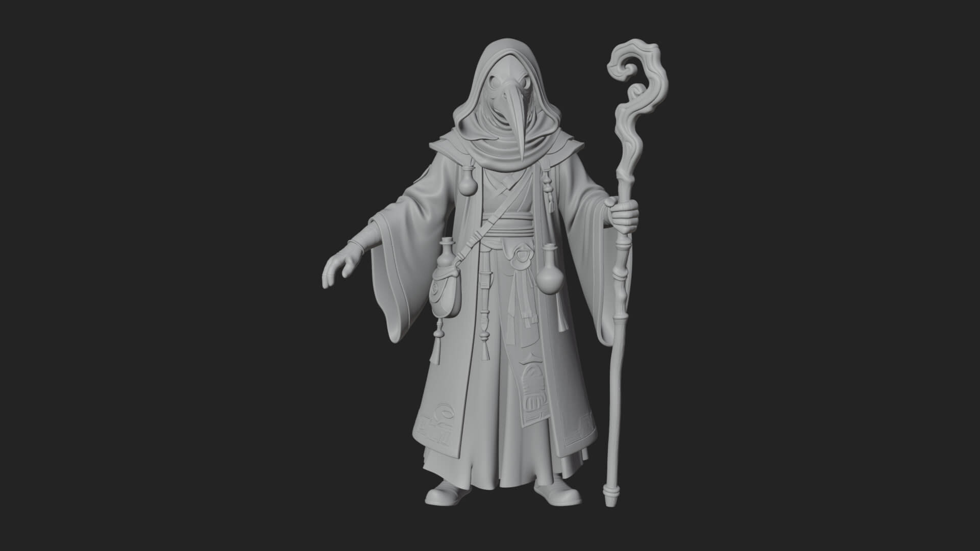 Plague Doctor Statue Design 6 3D Print Model 3D Model