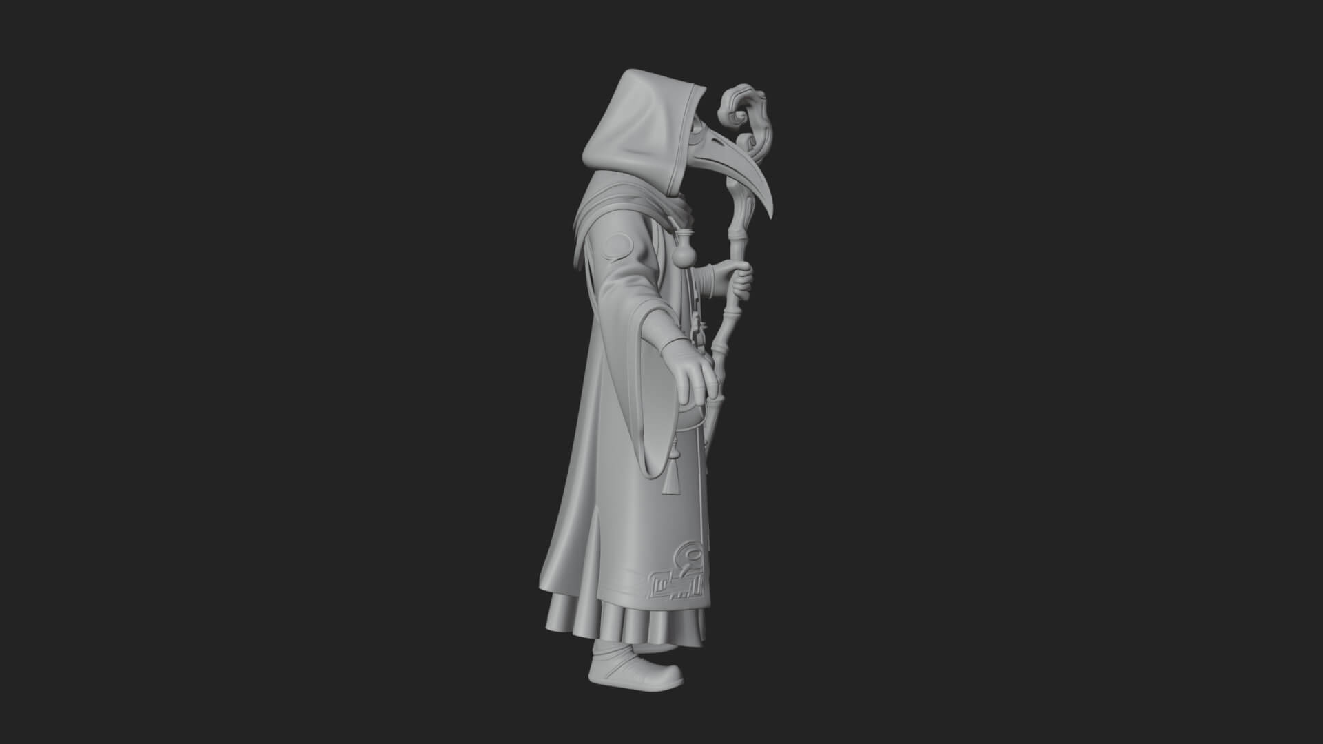 Plague Doctor Statue Design 6 3D Print Model 3D Model