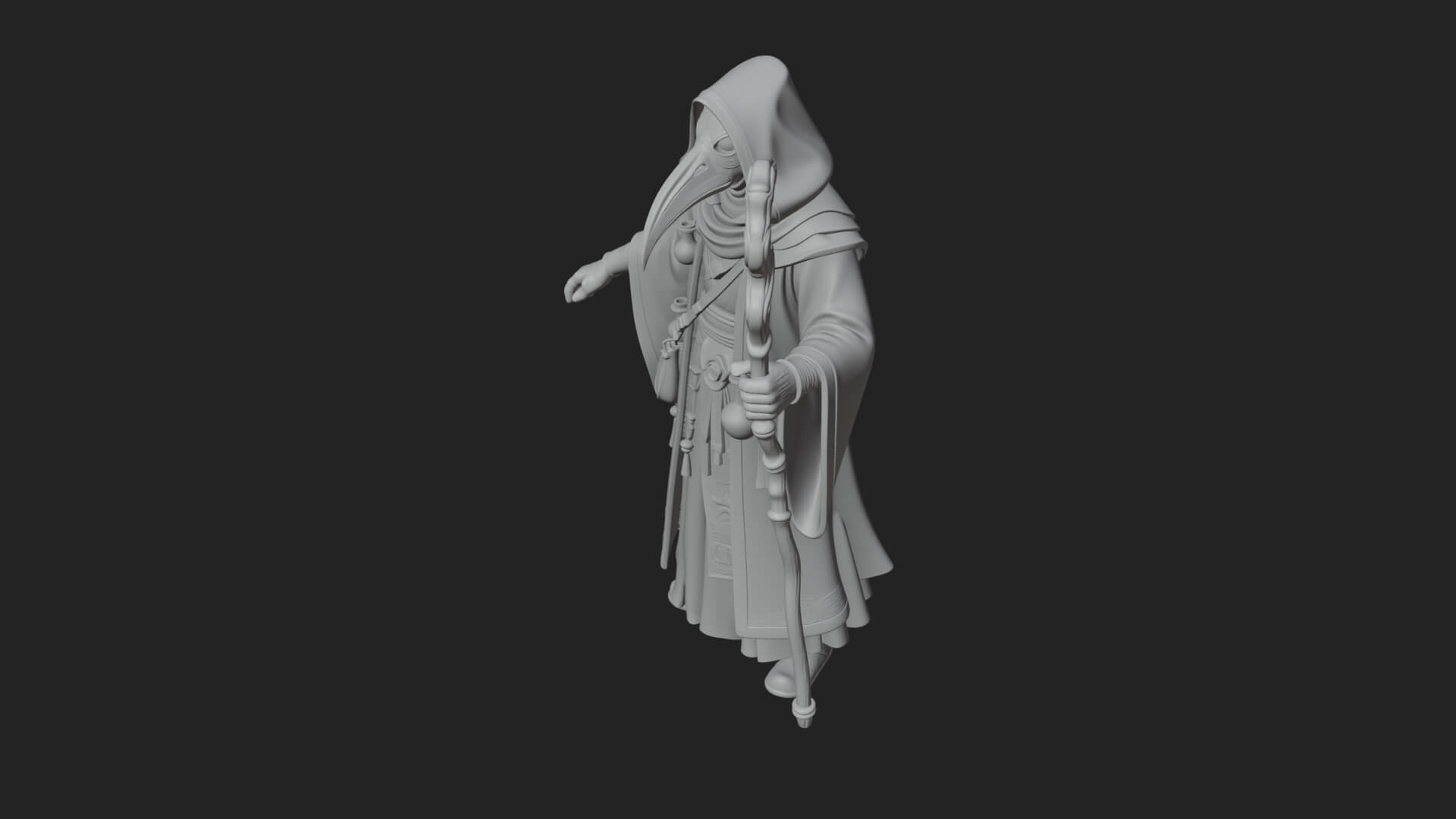 Plague Doctor Statue Design 6 3D Print Model 3D Model